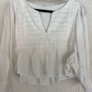 Free people white embroidered short set